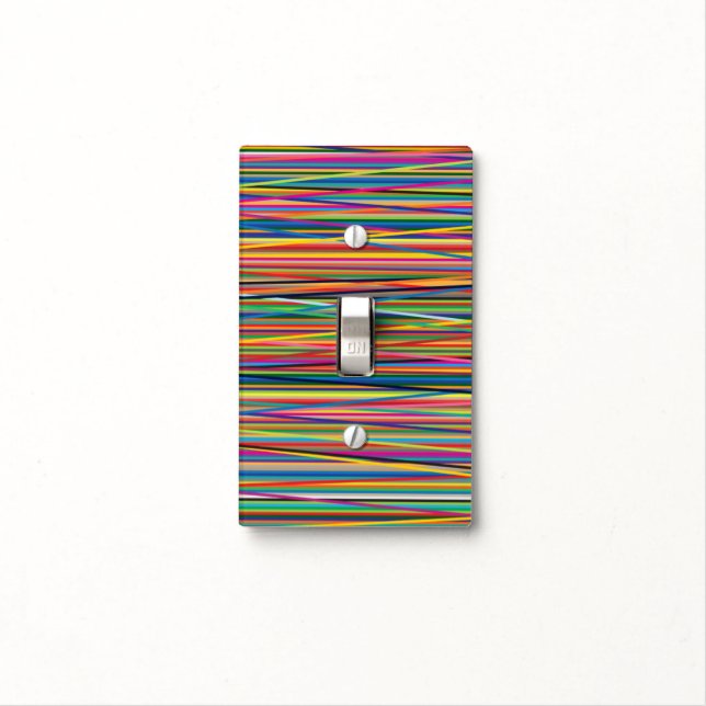 Colorful abstract stripes design light switch cover (In Situ)