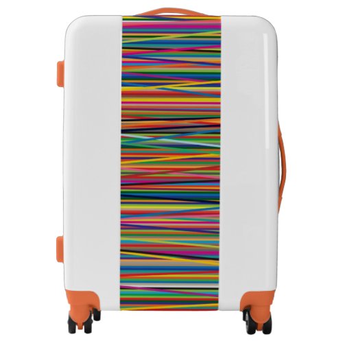 Colorful abstract stripes design luggage