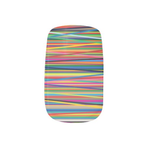 Colorful abstract stripes design minx nail art