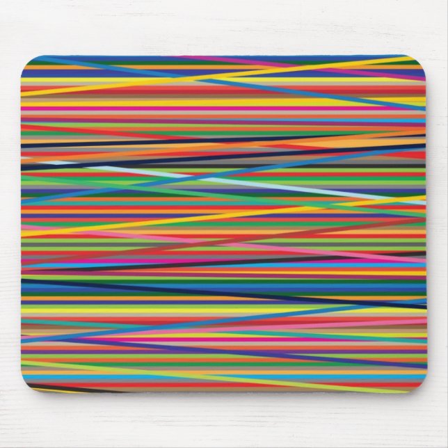 Colorful abstract stripes design mouse pad (Front)