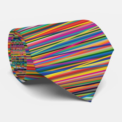 Colorful abstract stripes design neck tie