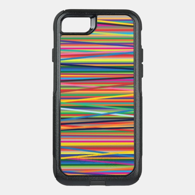 Colorful abstract stripes design otterbox iPhone case (Back)