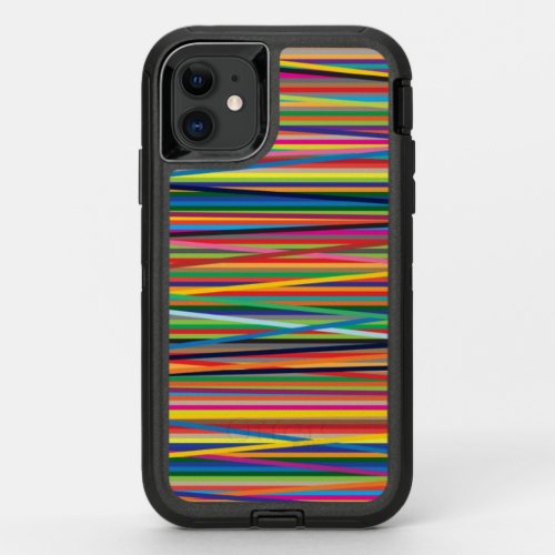 Colorful abstract stripes design OtterBox defender iPhone 11 case