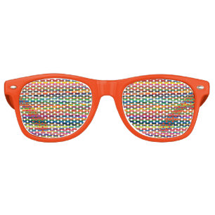 Colorful abstract stripes design retro sunglasses