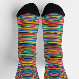Colorful abstract stripes design socks