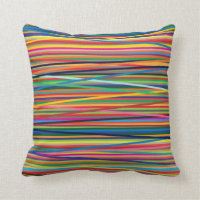 Colorful abstract stripes design throw pillow
