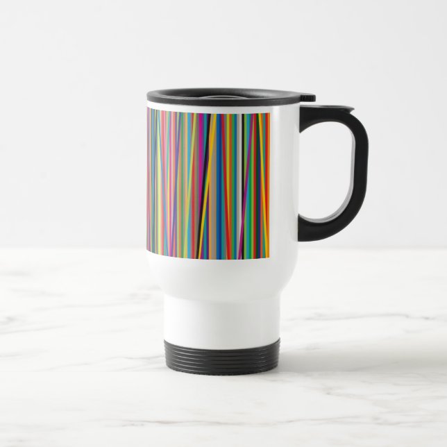 Colorful abstract stripes design travel mug (Right)