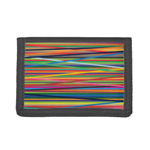 Colorful abstract stripes design tri-fold wallet