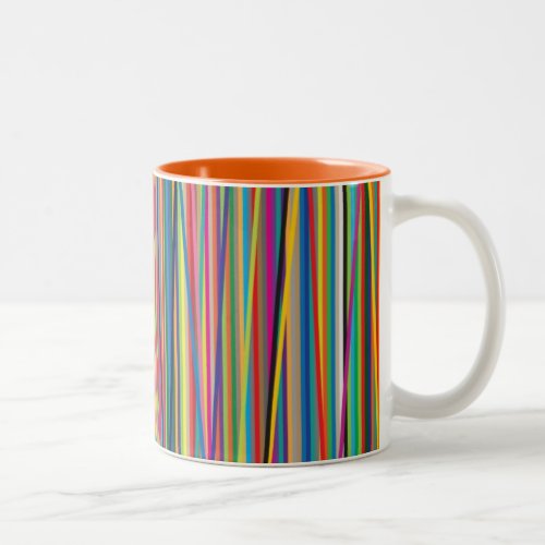 Colorful abstract stripes design Two_Tone coffee mug