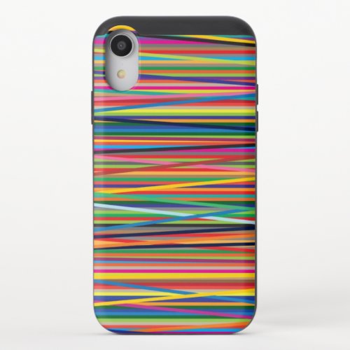 Colorful abstract stripes design iPhone XR slider case