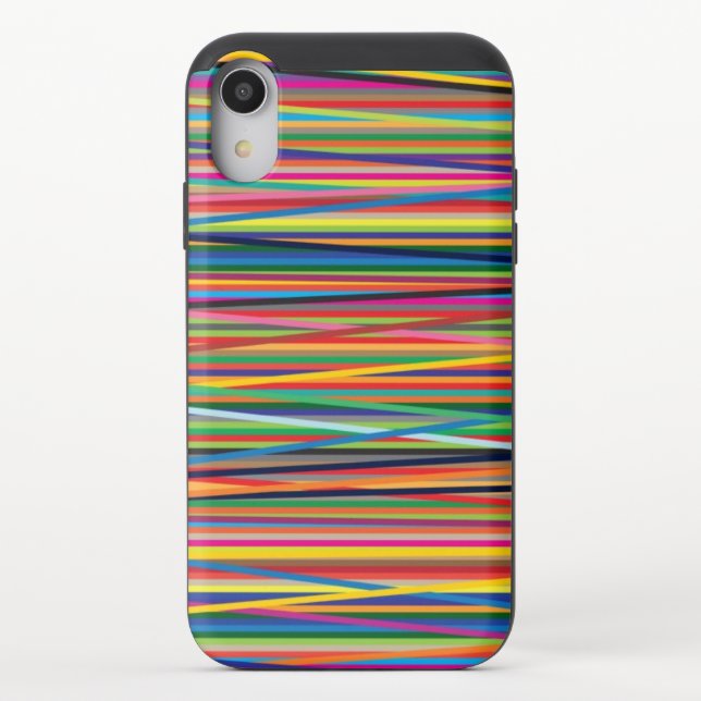 Colorful abstract stripes design uncommon iPhone case (Back)