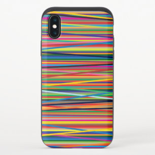 Colorful abstract stripes design iPhone x slider case