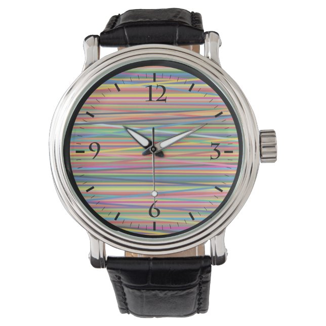 Colorful abstract stripes design watch (Front)