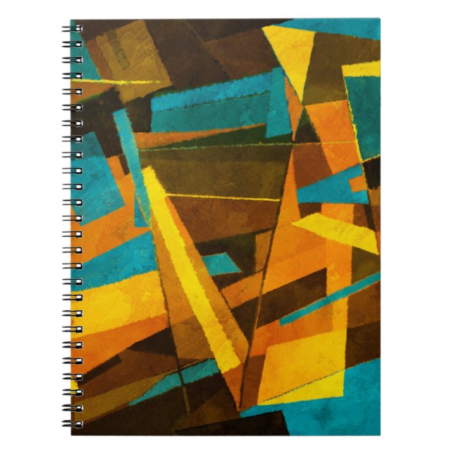 Colorful Abstract Stripes: Paint Texture Notebook (Front)