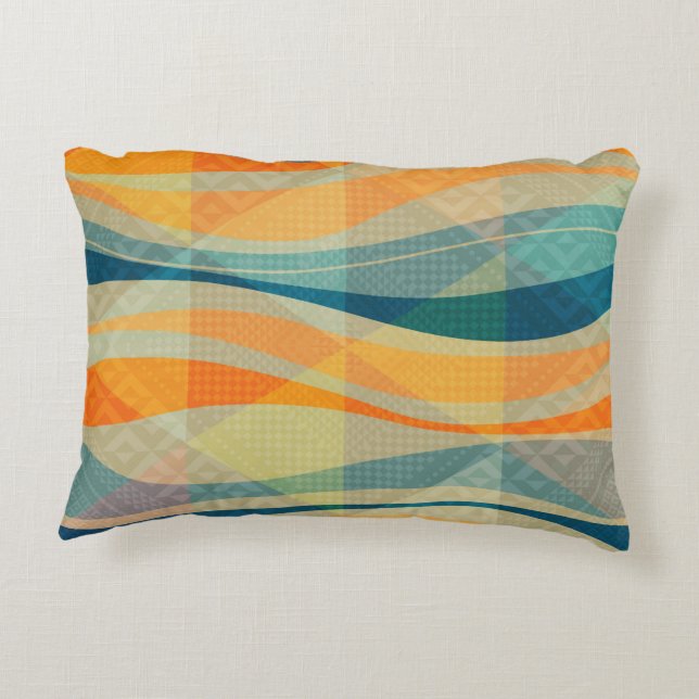 Colorful Abstract Stripes pattern Accent Pillow (Back)