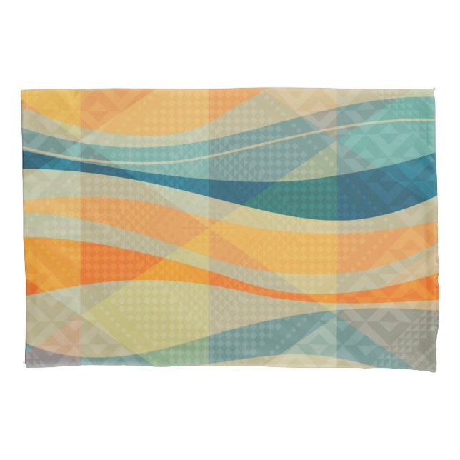 Colorful Abstract Stripes pattern Pillowcase (Front)
