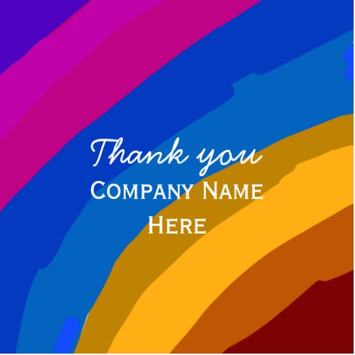Colorful abstract stripes thank you add company na cutout