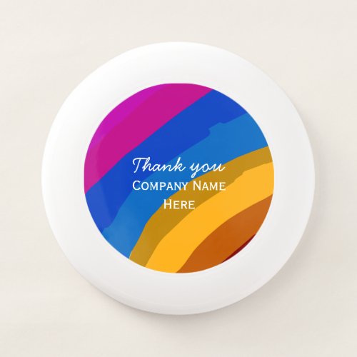Colorful abstract stripes thank you add company na Wham_O frisbee