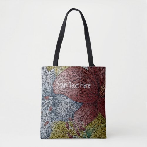 colorful abstract style flower modern floral tote bag