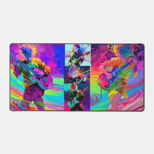 Colorful Abstract Stylized Pop Art Anime Rockstar Desk Mat