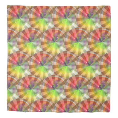 Colorful Abstract Sun Rays Duvet Cover