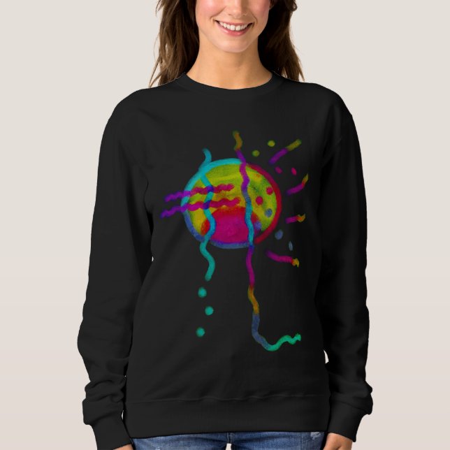 Colorful Abstract Sun Wearable Art Sweatshirt (Front)