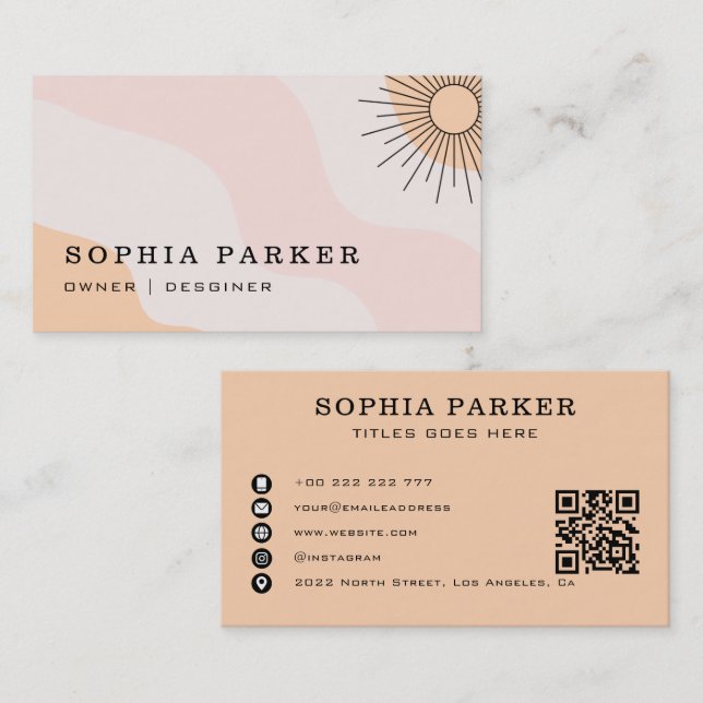 Colorful Abstract Sunburst Business Card (Front/Back)