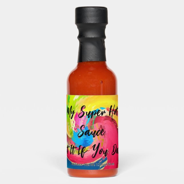 Colorful Abstract Super Hot Sauce Typography (Front)