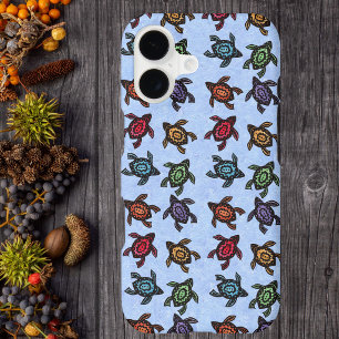 Colorful Abstract Swimming Turtles iPhone 17 Case