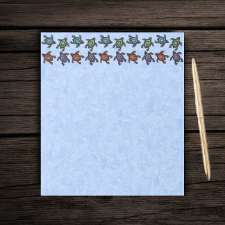 Colorful Abstract Swimming Turtles Notepad
