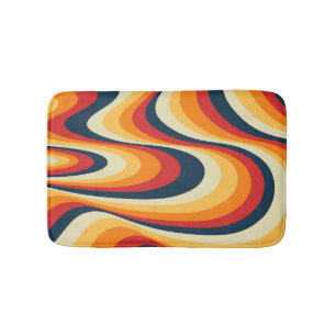 Colorful abstract swirl design bath mat