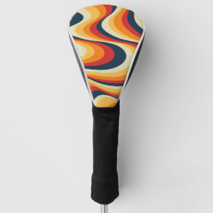 Colorful abstract swirl design golf head cover
