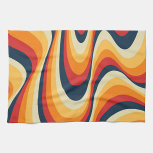 Colorful abstract swirl design kitchen towel