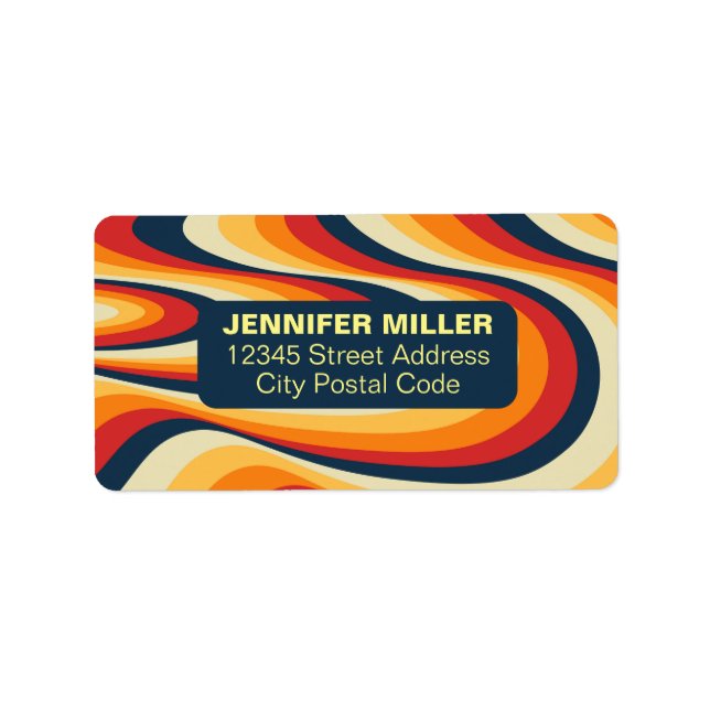 Colorful abstract swirl design label (Front)