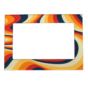Colorful abstract swirl design magnetic frame