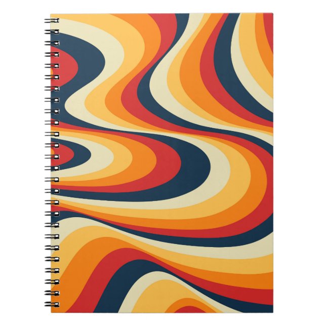 Colorful abstract swirl design notebook (Front)