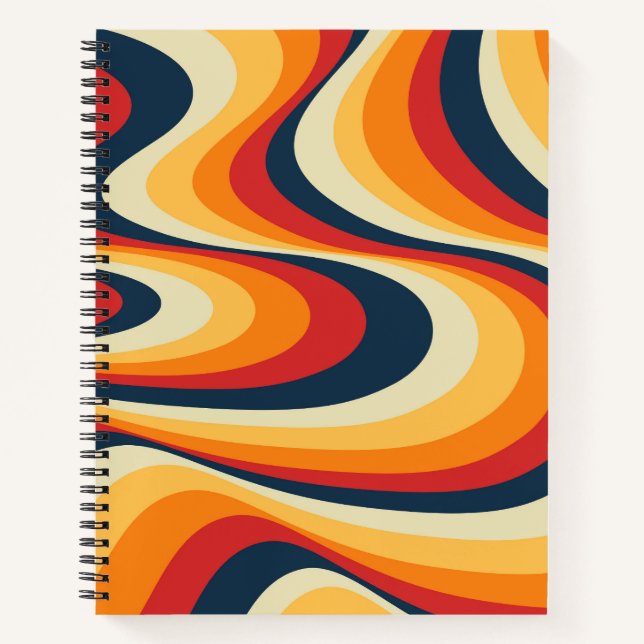 Colorful abstract swirl design  notebook (Front)