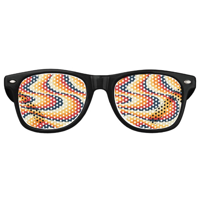 Colorful abstract swirl design  retro sunglasses (Front)