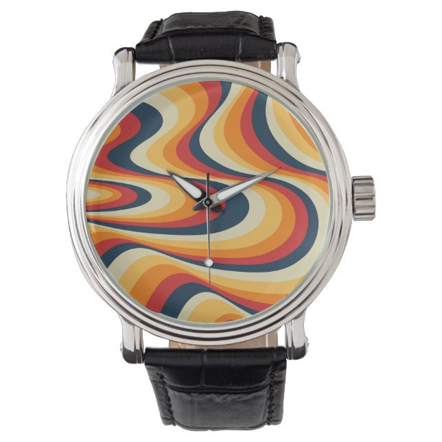 Colorful abstract swirl design watch (Front)