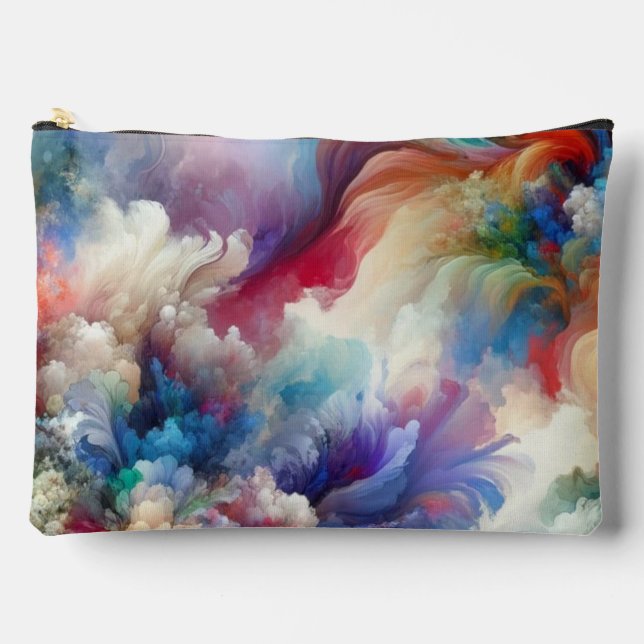 Colorful Abstract Swirl Explosion Artwork  Accessory Pouch (Front)