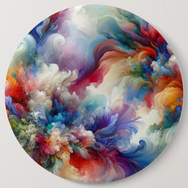 Colorful Abstract Swirl Explosion Artwork  Button (Front)