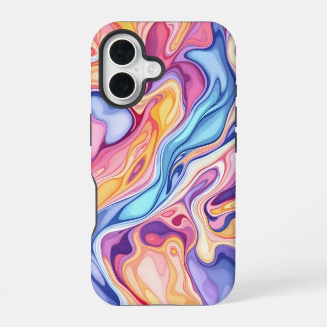 Colorful Abstract Swirl Fluid Pattern  iPhone Case (Back)