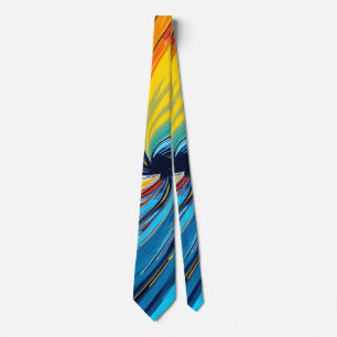 Colorful Abstract Swirl Neck Tie