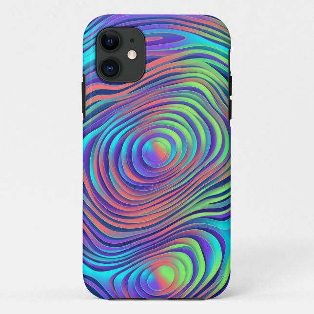 Colorful Abstract Swirl Pattern iPhone 11 Case (Back)