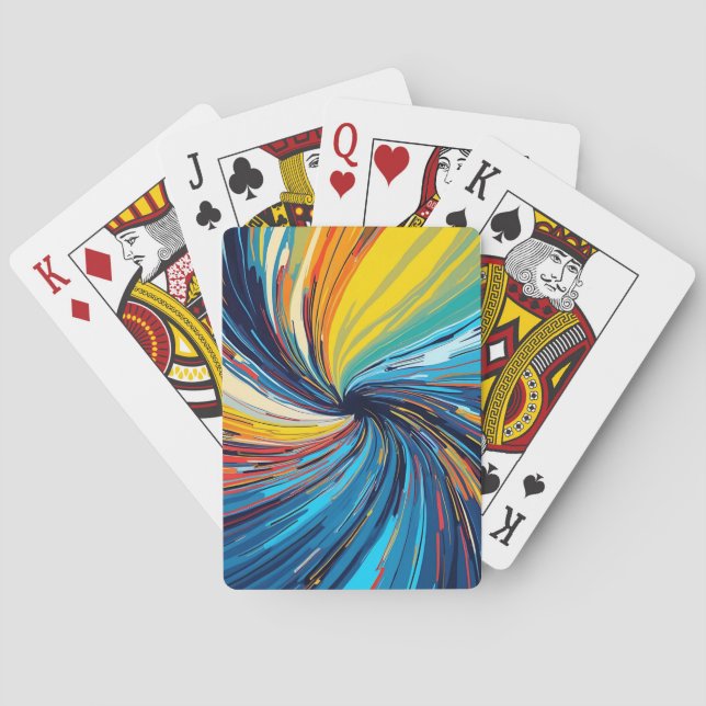 Colorful Abstract Swirl Poker Cards (Back)