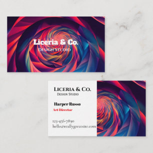 Colorful Abstract Swirl Spiral Custom Business Car Card