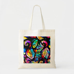 Colorful Abstract Swirls And Circles Design Tote Bag