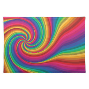 Colorful Abstract Swirls Cloth Placemat