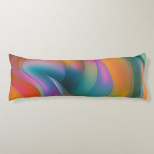 Colorful Abstract Swirls Orange Blue Green Pink Body Pillow