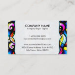 Colorful Abstract Swirls Stained Glass Template 2 Business Card